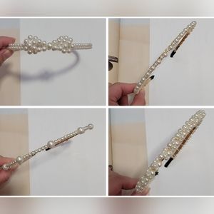 4pcs. Pearl Beaded Metal Headbands